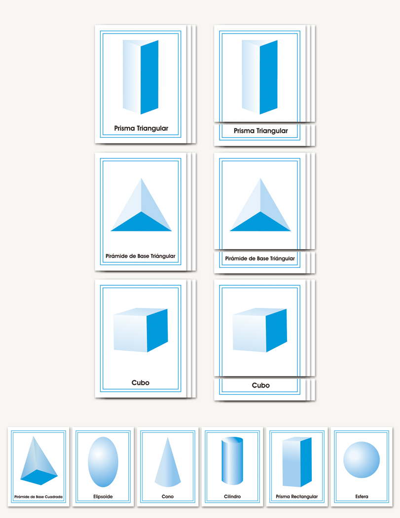 Cuerpos Geometricos - Three-part cards for geometric solids - sku SP.04S - 1